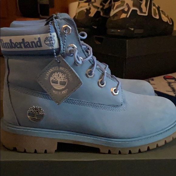 Light Blue Timberlands - Picture 1 of 4